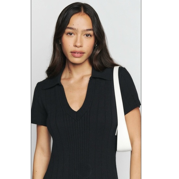 Reformation Janine Cotton Knit Short Sleeve Casual Sweater Mini Dress Size Small - Picture 4 of 7